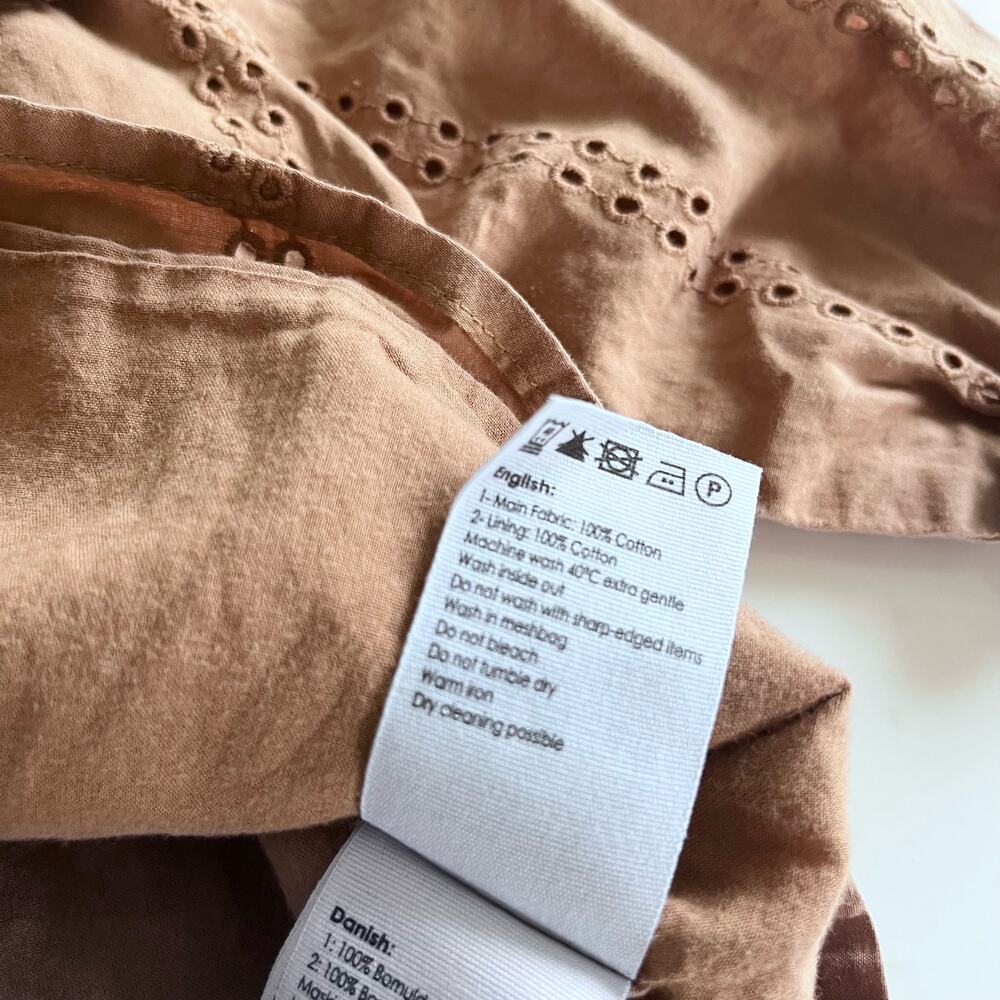 Mar Mar girls brown embroidered eyelet blouse 6 months - Picture 7 of 8